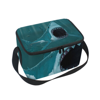 

ALAZA Lunch Box Insulated Big Shark Lunch Bag Large Cooler Tote Bagfor Men Women