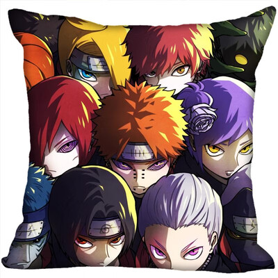 

Naruto Pillow Cover Bedroom Home Office Decorative Pillowcase Square Zipper Pillow Cases Satin Fabric No Fade 35x35CM