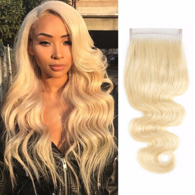 

Nami Hair Blonde Color 613 4x4 Lace Closure Brazilian Remy Hair Body Wave Closure Free Part 100 Human Hair Closure