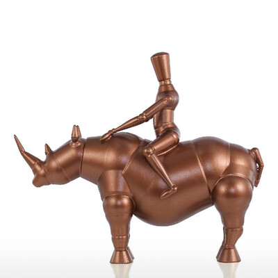 

Tooarts Rhinoceros Knight Modern Sculpture Resin Sculpture