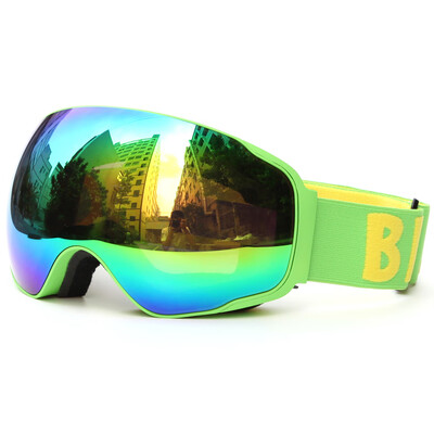 

Adult Skiing Snowboarding Skating Goggles UV Protection Anti-fog Wide Spherical PC Lens Anti-slip Strap Helmet Compatible