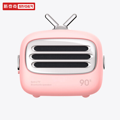 

Steek A2 Bluetooth Speaker 90s Retro TV Girl Heart Cute Cartoon Small Sound Phone Wireless Portable Home Outdoor Desktop Mini Portable Subwoofer Nordic Powder