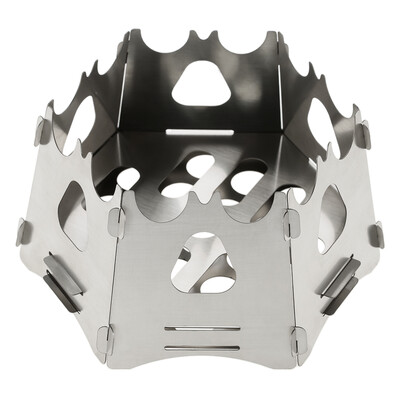 

Hexagon Camping Wood Stove Portable Folding Lightweight Wood Burning Backpacking Stove for Outdoor Survival Cooking Picnic Hunting