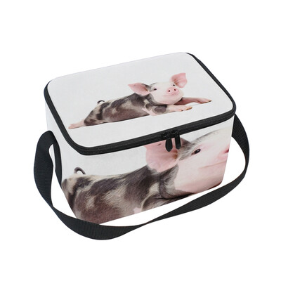

ALAZA Lunch Box Insulated Lunch Bag Large Cooler Funny Little Pig Tote Bag