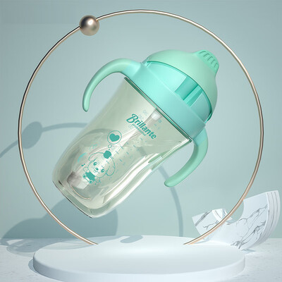 

Bei Lian childrens water cup Kettle drinking cup gravity ball sippy cup sports cup leak-proof shatter-resistant belt handle PPSU baby drinking water training cup 260ml mint green BYB21