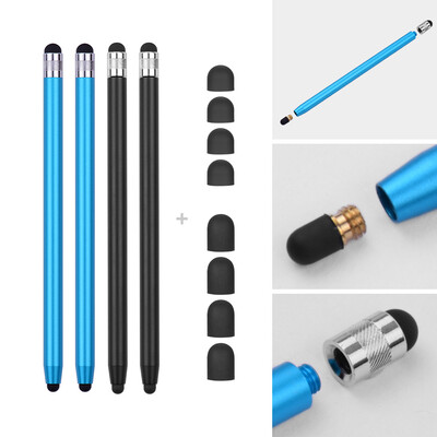 

2 in 1 Universal Touchscreen Stylus Pen for All Touchscreen Tablets Cell Phones with 8 Extra Replaceable Soft Rubber Tips 4pcs Red