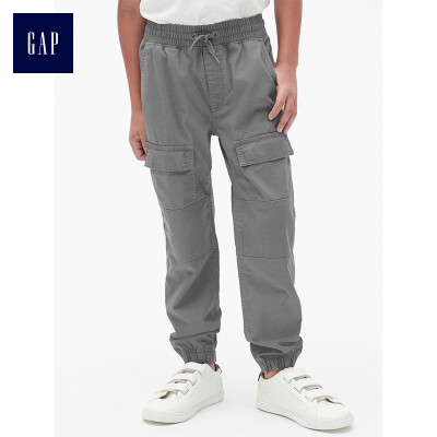 

GAP flagship store boy cotton elastic waist childrens sweatpants winter big boy beam pants 397733 smoke gray 120cm