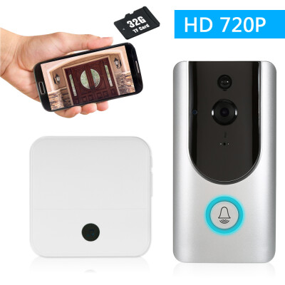 

HD 720P WiFi Smart Wireless Security Doorbell Smart Visual Intercom Recording Video Door Phone with 32G TF Card Night Vision Mobil