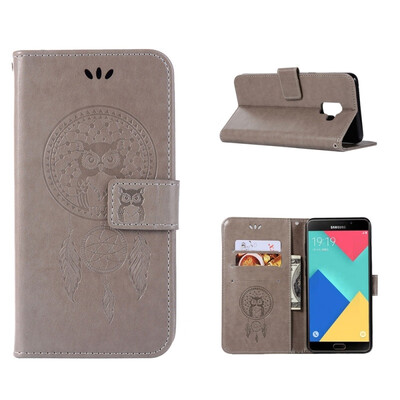

MOONCASE Samsung Galaxy J6 Windbell Owl Embossed Leather Case - Grey