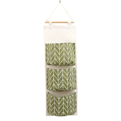

Home Use Wall-Mounted Organizer Water-Resistant Cotton-Flax Hanging Bag Kitchen Living Room Bathroom Socks Sundries Storage Bag