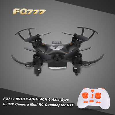 

Original FQ777 951C 24GHz 4CH 6-Axis Gyro 03MP Camera Mini RC Quadcopter RTF with Headless Mode 3D-flip