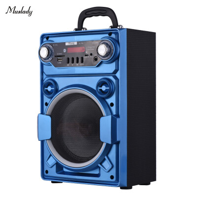 

Muslady KL-709 Portable Wireless BT Speaker Colorful LED Light Built-in Rechargeable Battery With Memory Card Slot USB AUX Microph