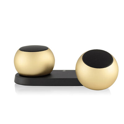 

Kaoshi Portable mini bluetooth speaker base charging metal pair box
