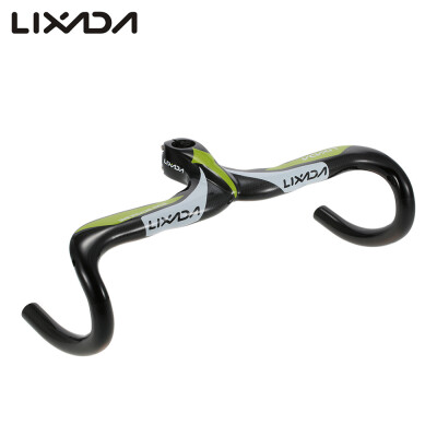 

Lixada Ultra-light Full Carbon Fiber Road Bicycle Bike Integrated Handlebar Stem Handle Bar Drop Bar Glossy Finish Style Accessori