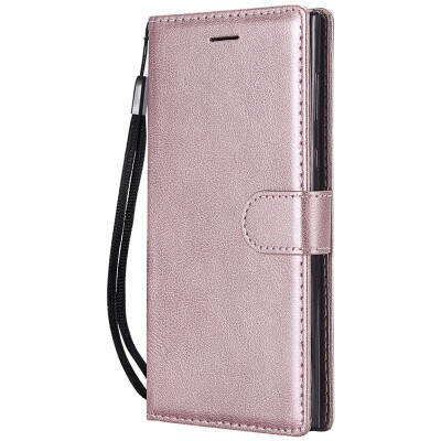 

Luxury Simple Solid Color Case For Sony Xperia L1 E6 PU Leather Card Slot Lanyard Phone Cover New Fundas P06G