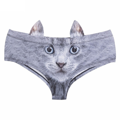 

Unique Design Women Ear Underwear British Kittty 3D Printing Sexy Panties Woman Fashion Underwear