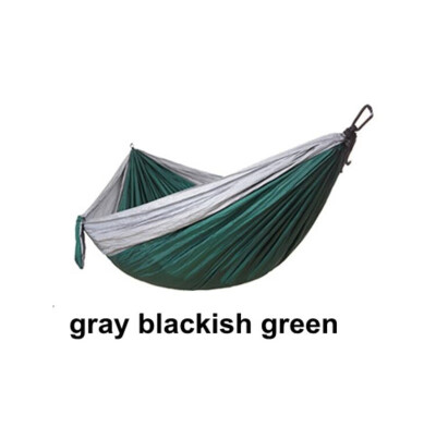 

Double hammock outdoor camping supplies bed 210T parachute cloth hammock dark green