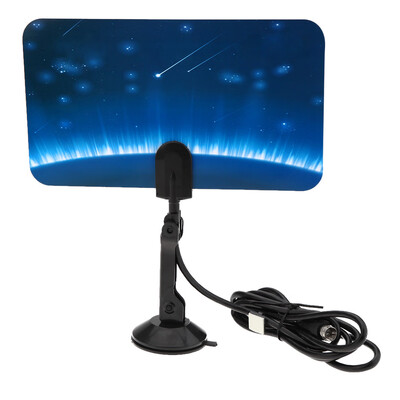 

Digital Indoor TV HDTV DTV Antenna Flat Design Support Receiving VHF UHF Signals Free Digital Analog Signals High Gain US Plug