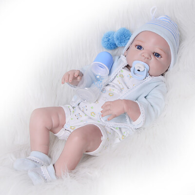 

Simulation bebe 23 Full Silicone Vinyl Reborn Dolls Babies Girl Real like Snowman Gold Hair Baby Dolls Reborn Bonecas Toys