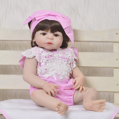 

New Arrival 23 57cm Reborn Girl Doll Realista Full Silicone Body Lifelike Baby Doll Toys For Kids Child Bedtime Play Xmas Gift