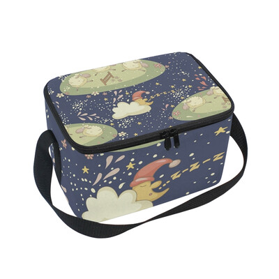 

ALAZA Lunch Box Insulated Lunch Bag Large Cooler Cute Sheep And Sleepy Moon Tote Bag