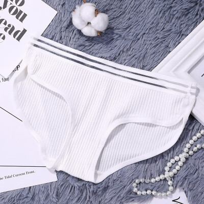 

Womens Cotton Panties Female Striped Breathable Briefs Sexy Lace Edge Underwear Women Cotton Crotch Lingerie Intimates