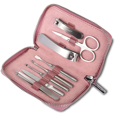

Korea Kowell Han Kewei nail clipper import stainless steel nail clippers personal care repair capacity combination 8 piece set KD808 pink