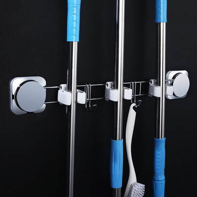 

Guard bathroom mop rack wall hanging wall free punch hook type broom rack hanging household mop clip holder EK02 6811 04