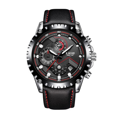 

LIGE Fashion Sport Men Watches 3ATM Water-resistant Quartz Watch Luminous Man Wristwatch Male Relogio Musculino Chronograph