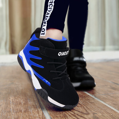 

Autumn&winter plus velvet warm childrens high shoes girls basketball shoes breathable big children casual shoes boys running shoes