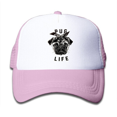 

Pug Life Baseball Hat Adjustable Back Mesh Cap For Little Kid