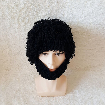 

Wig Beard Hats Hobo Mad Scientist Caveman Handmade Knit Warm Winter Caps Men Women Halloween Gifts Funny Party Beanies