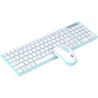 

Ling snake wireless keyboard&mouse set wireless mouse keyboard set chocolate ultra-thin key cap office set MK316 cyan
