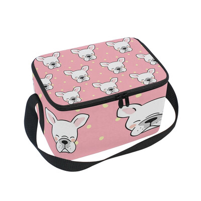 

ALAZA Lunch Box Insulated French Bulldog Lunch Bag Large Cooler Tote Bag for Men Women