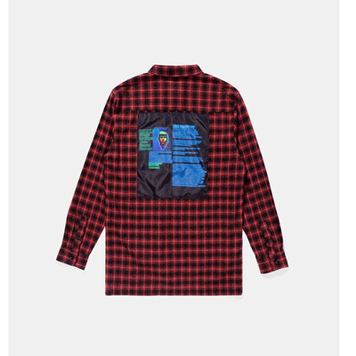 

New products in Europe&the United States short before the long sides of the split mens patch cloth embroidered shirt couple models