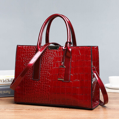 

New Pattern Top-quality PU Leather Female Bag Crocodile Pattern Soft Handle Portable The Single Shoulder Bag