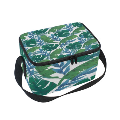 

ALAZA Insulated Lunch Box Leaf Pattern Lunch Bag for Men Women Portable Tote Bag Cooler Bag