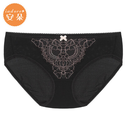 

Embrys An Duo waist briefs lace stitching hollow sexy ladies underwear female H21701U black BLK