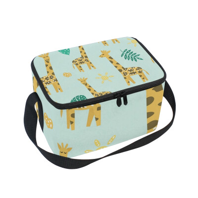 

ALAZA Lunch Box Insulated Lunch Bag Large Cooler Cute Giraffe Tote Bag