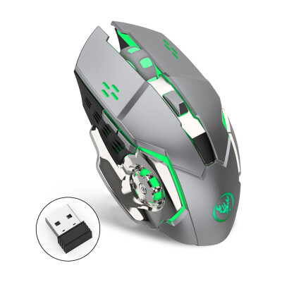 

HXSJ M70GY Gaming Mouse Rechargeable Wireless Mouse Adjustable 2400DPI Optical Computer Mouse 24Hz Mice for PC Laptop