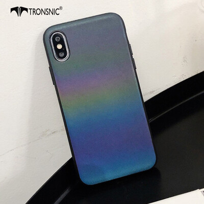 

TRONSNIC Gradient Rainbow Phone Case for iPhone XS MAX Soft Leather Case Covers Holographic Colorful