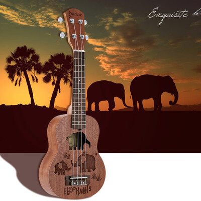 

21" Mini Sapele Ukelele Rosewood Fingerboard Mahogany Neck Nylon String Matte Kids Gift