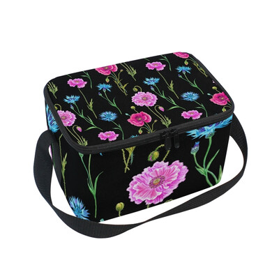 

ALAZA Lunch Box Insulated Lunch Bag Large Cooler Tote Bag Cornflowers And Poppies for Men Women Girls Boys