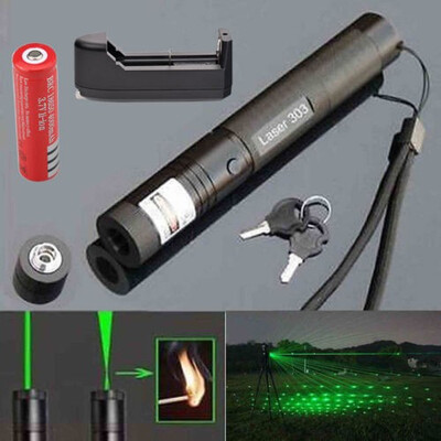 

10Miles 532nm 303 Green Laser Pointer Lazer Pen Visible Beam Light18650Charger