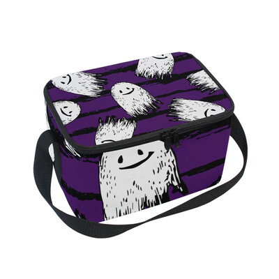 

ALAZA Lunch Box Insulated Lunch Bag Large Cooler Halloween Seamless Pattern Tote Bag