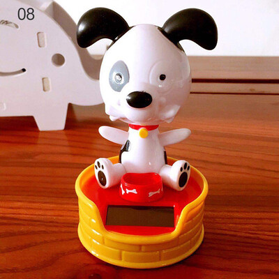 

​1pcs Automobile Decoration Dashboard Toys Solar Powered Shaking Swing Head Dog Lovely cartoon dog design ABS Cute Car Ornament