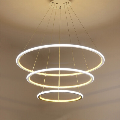 

Brightness Modern Simplicity LED Pendant Light Three Rings External White light Inside Warm White