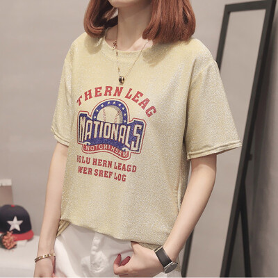 

JOY OF JOY Jingdong Womens 2019 New Korean New T-Shirt Womens Short Sleeve Summer Bottoming Shirt T-Shirt Top JWTD191764 Yellow M