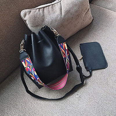 

Fashion Colorful Strap Bucket Bag 2019 New Women High Quality Pu Leather Shoulder Bag Brand Desinger Ladies Crossbody Bags