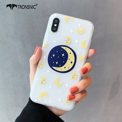 

TRONSNIC Moon Animal Dogs Love Hearts Phone Case for iPhone 6 6s Plus Matte Loves Case White Silicone Covers Capa